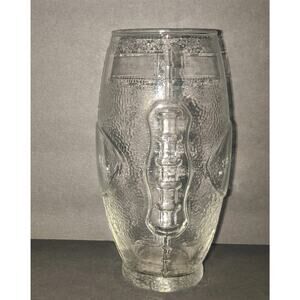 Vintage Libbey (4) Football Shaped Clear Glass Tumblers 20 oz Textured Beer Cola